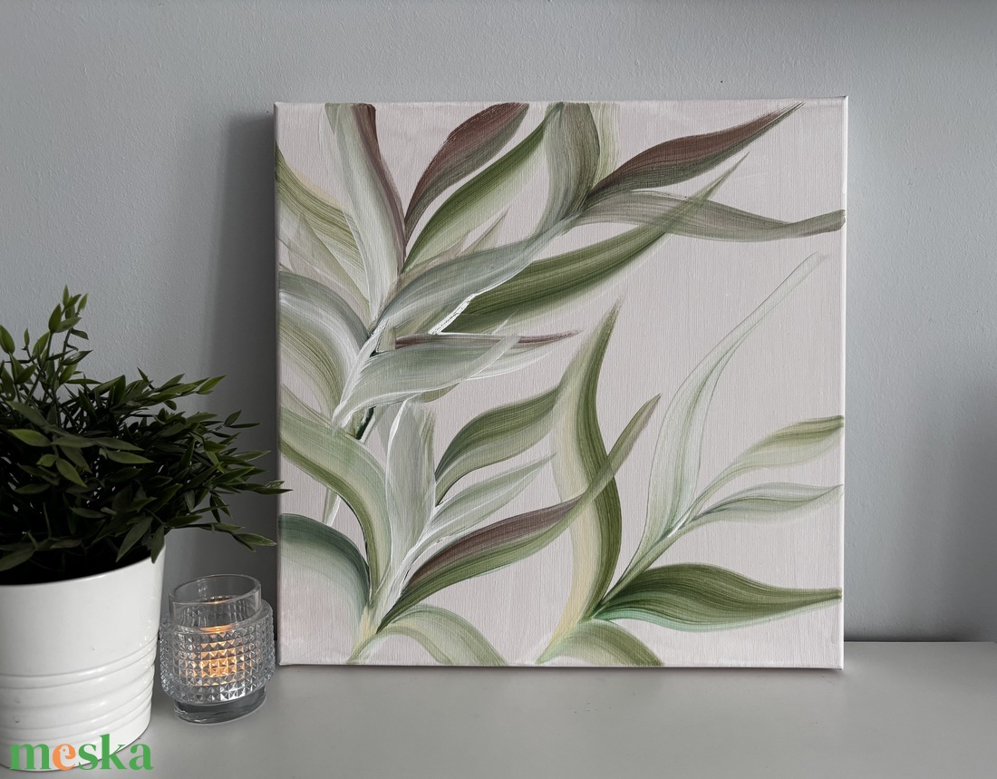 Absztrakt botanikai festmény - művészet - festmény - akril - Meska.hu