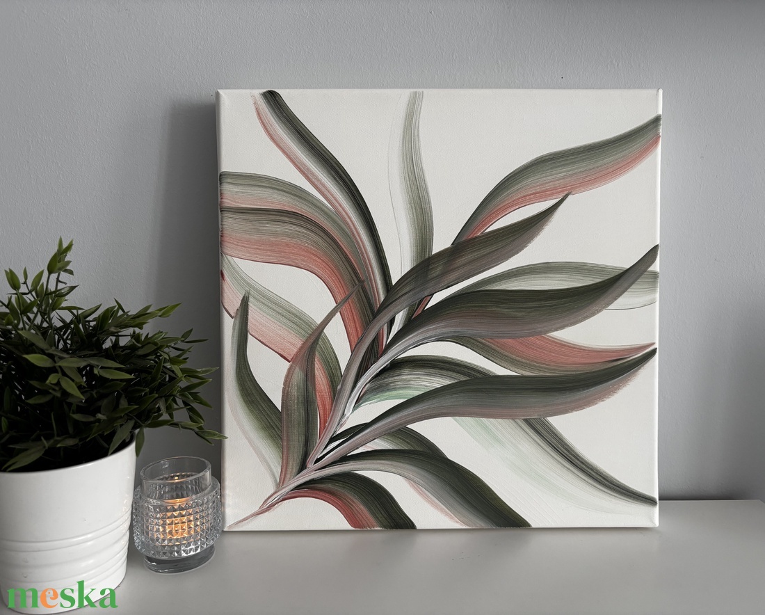 Absztrakt botanikai festmény - művészet - festmény - akril - Meska.hu