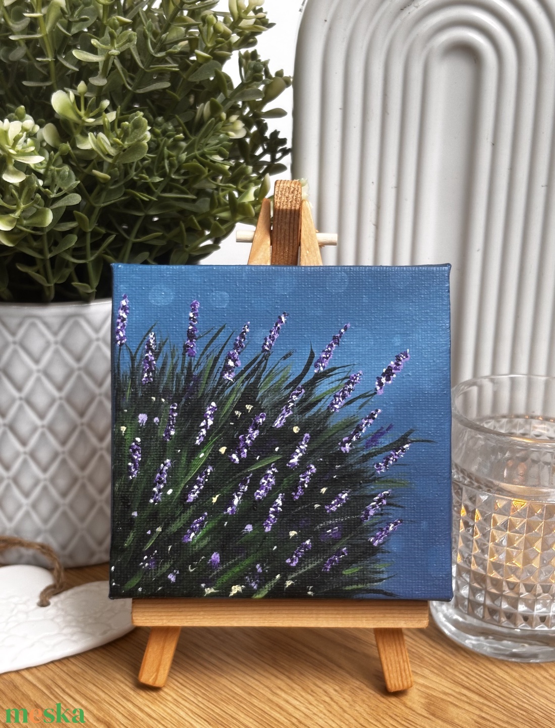 Levendula mini festmény - művészet - festmény - akril - Meska.hu