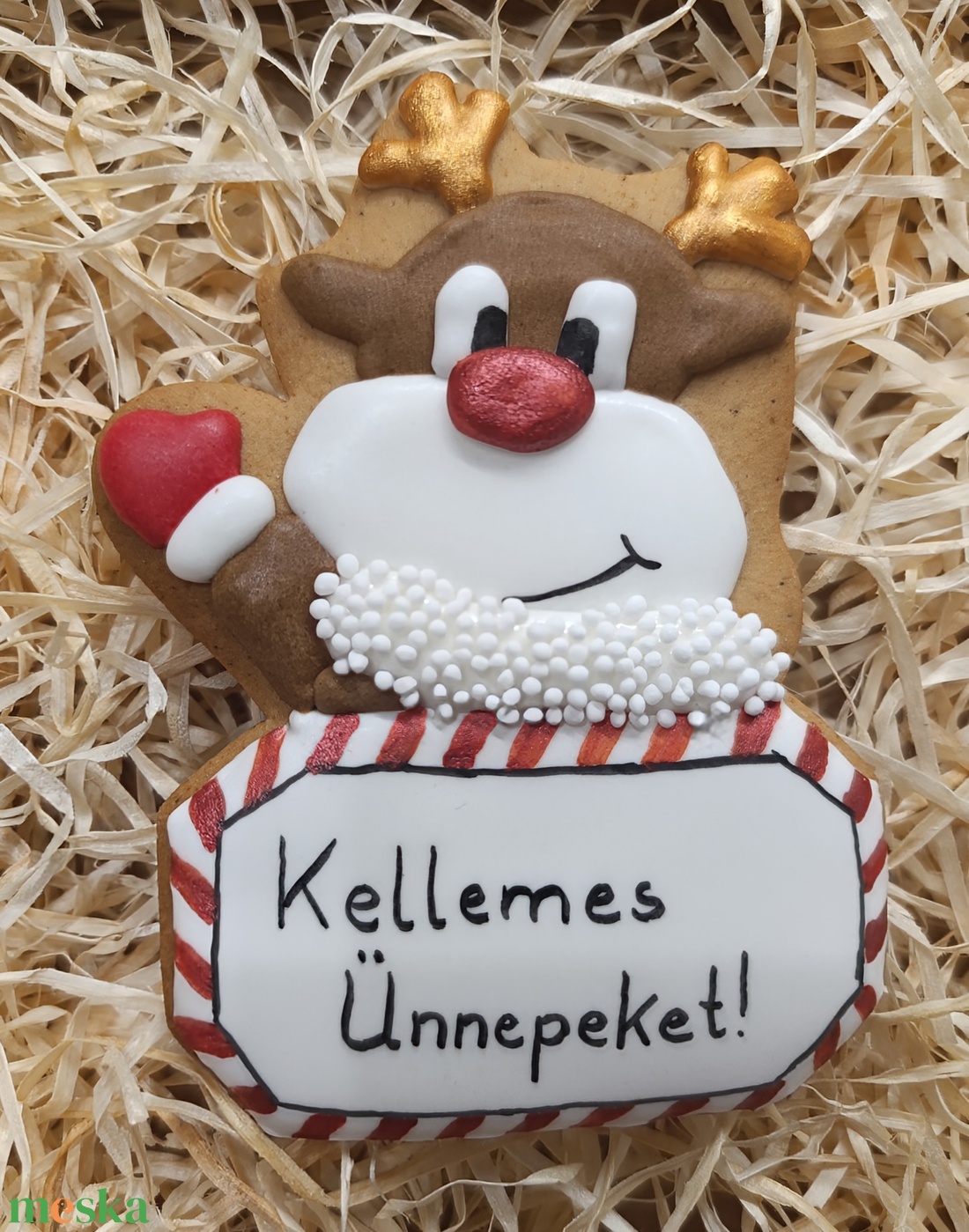 Rénszarvas formájú mézeskalács ünnepi jókívánsággal - karácsony - mikulás - mikulás ajándékok - Meska.hu Rénszarvas formájú mézeskalács ünnepi jókívánsággal - karácsony - mikulás - mikulás ajándékok - Meska.hu
