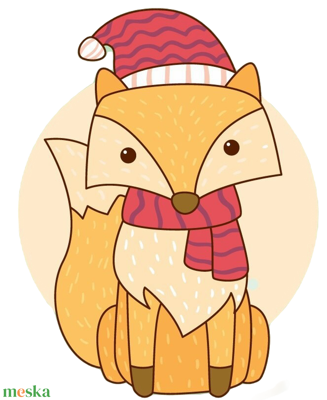 Róka sállal és sapkában sütikiszúró és pecsét - otthon & életmód - konyhafelszerelés, tálalás - sütés, főzés - sütikiszúró - Meska.hu