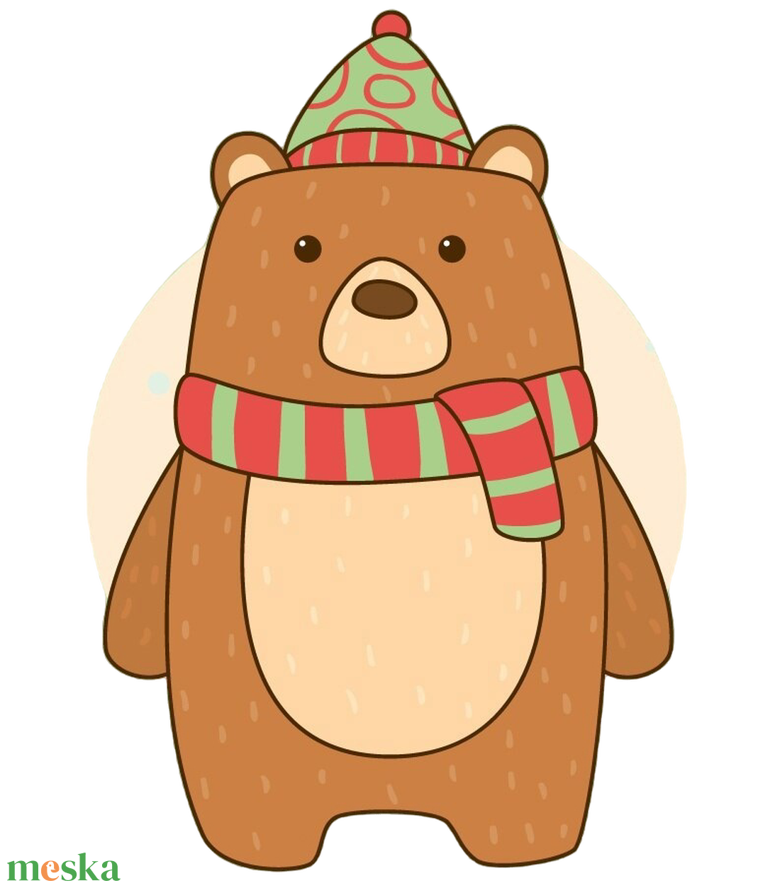 Medve sállal és sapkában sütikiszúró és pecsét - otthon & életmód - konyhafelszerelés, tálalás - sütés, főzés - sütikiszúró - Meska.hu