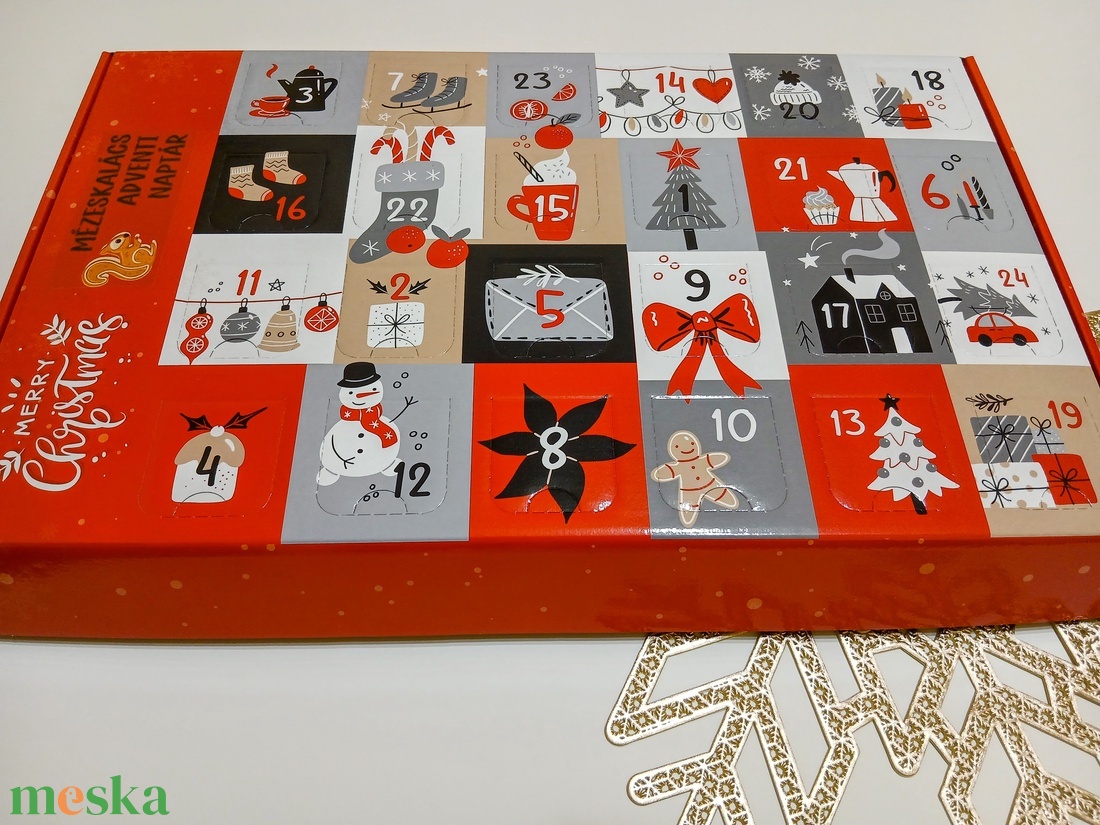 Mézeskalács adventi naptár - karácsony - karácsonyi lakásdekoráció - ünnepi asztaldekoráció - Meska.hu