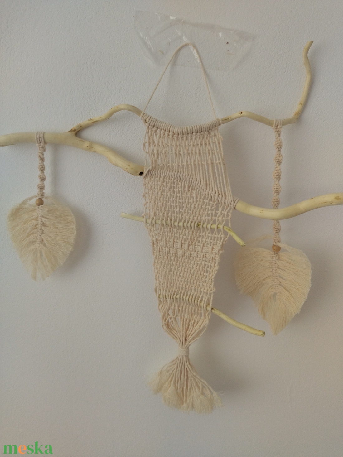Makramé szövés kombó kézműves termék - otthon & életmód - dekoráció - fali és függő dekoráció - falra akasztható dekor - Meska.hu