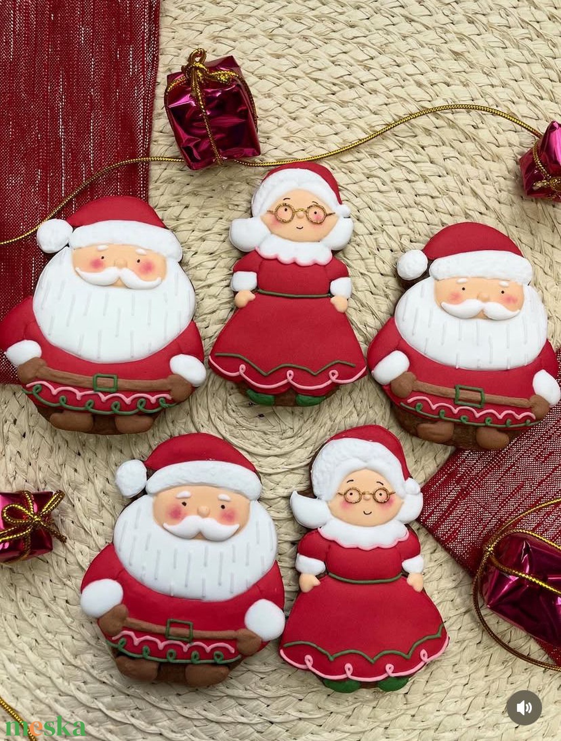 Mikulás és Mikulásné mézeskalács szett - otthon & életmód - dekoráció - dísztárgy - Meska.hu