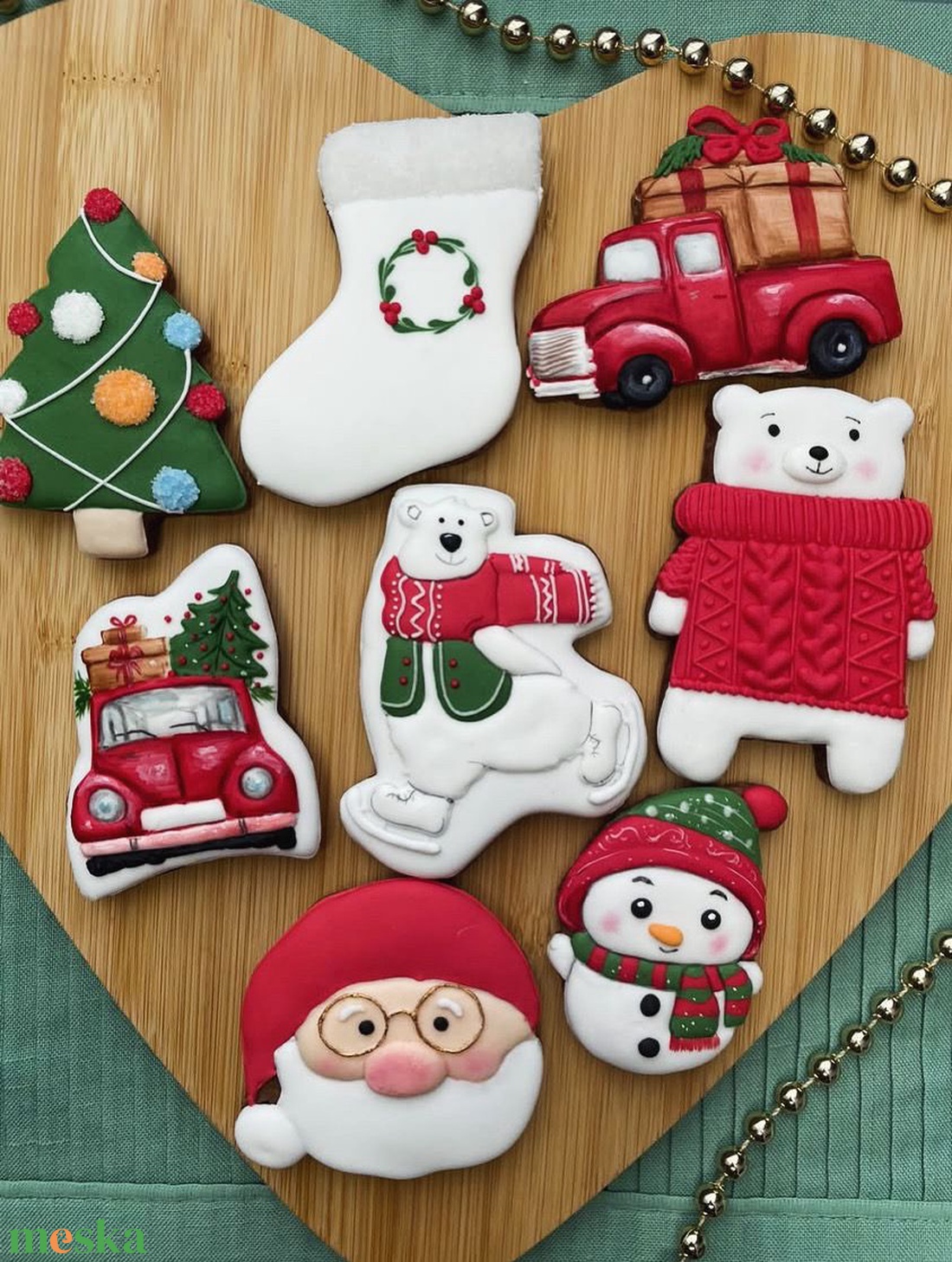 Karácsonyi mézeskalács szett - otthon & életmód - dekoráció - dísztárgy - Meska.hu