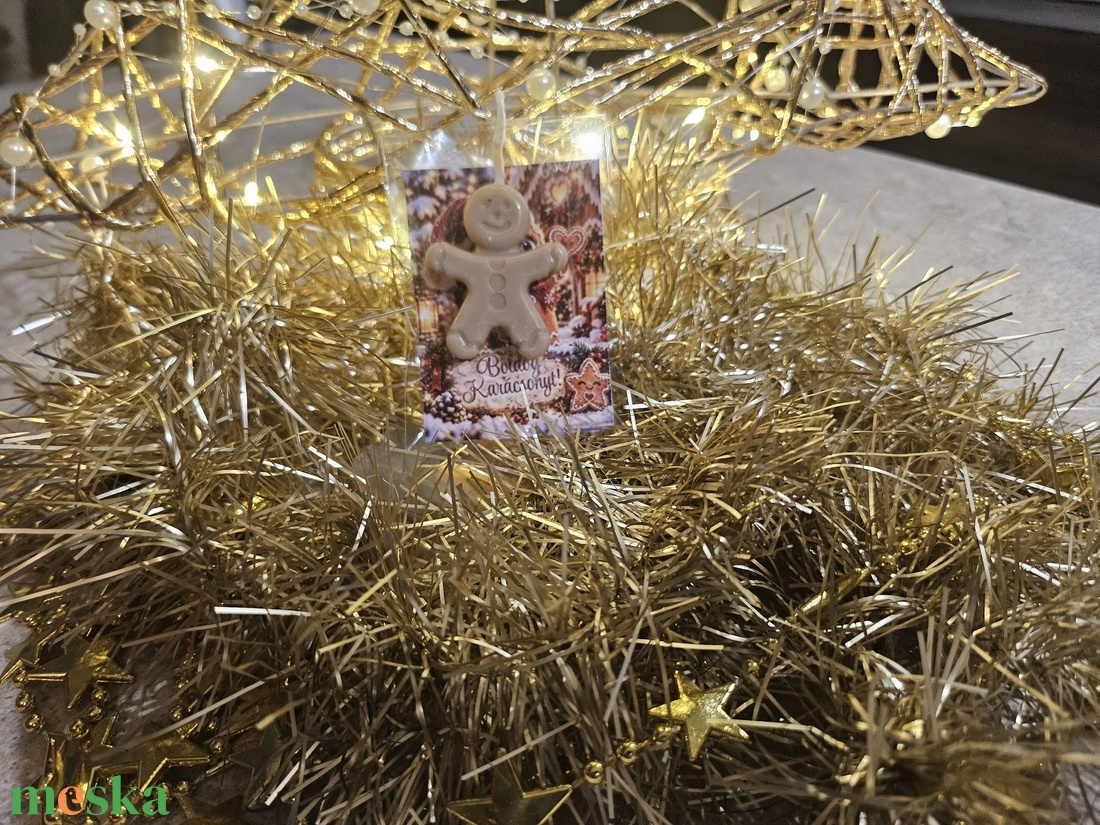1 db 100% szójaviasz mézike figura+1 db tasak+ 1db üdvözlőkártya - karácsony - adventi díszek - adventi gyertyadíszek és koszorúdíszek - Meska.hu