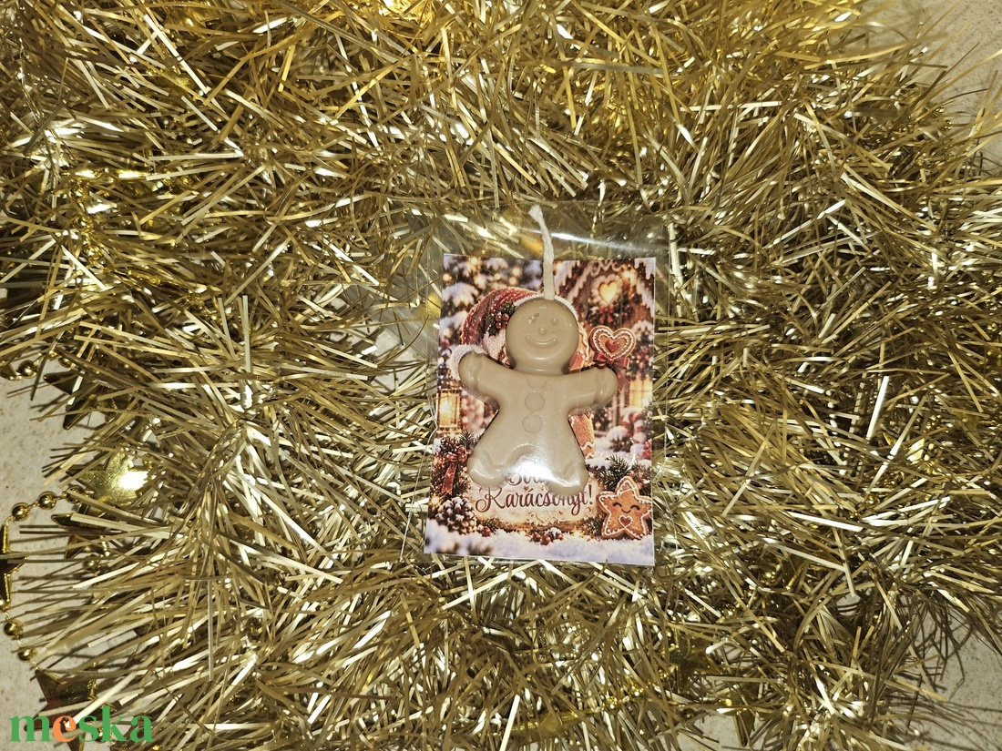 1 db 100% szójaviasz mézike figura+1 db tasak+ 1db üdvözlőkártya - karácsony - adventi díszek - adventi gyertyadíszek és koszorúdíszek - Meska.hu