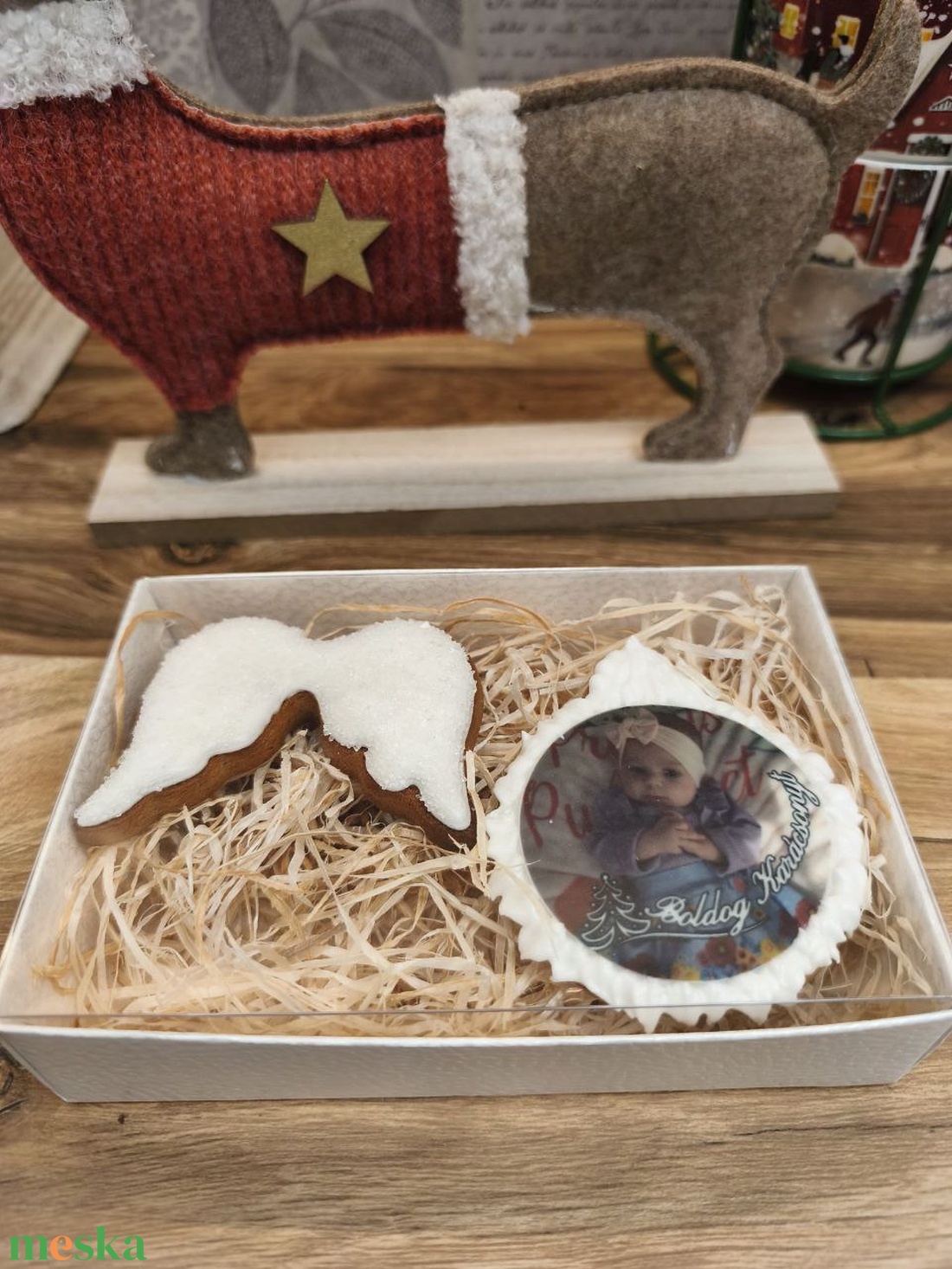 Egyedi fényképes mézeskalács - karácsony - karácsonyi ajándékozás - karácsonyi képeslap, üdvözlőlap, ajándékkísérő - Meska.hu