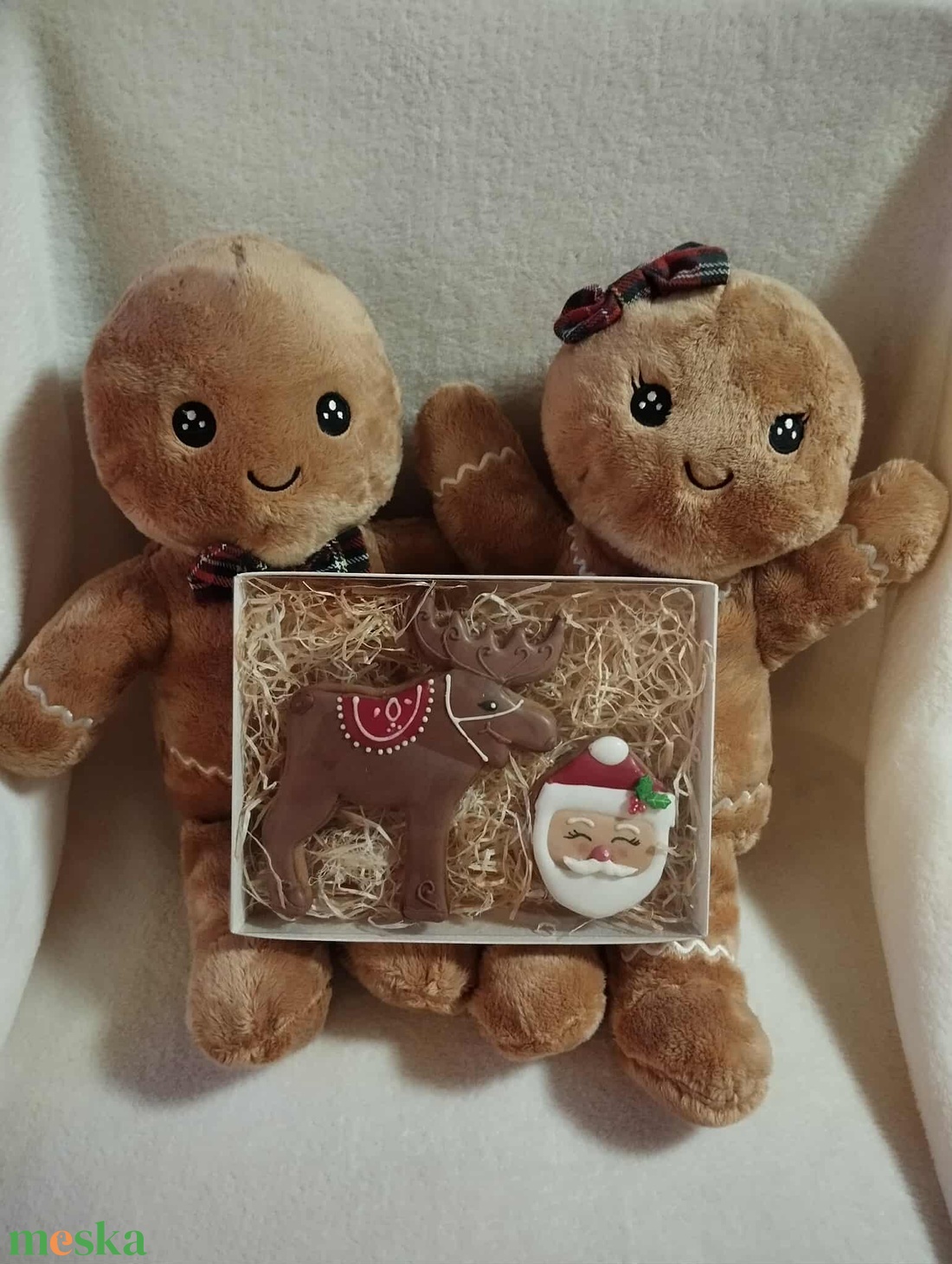 Díszdobozos Mikulás mézeskalács - karácsony - karácsonyi ajándékozás - karácsonyi képeslap, üdvözlőlap, ajándékkísérő - Meska.hu