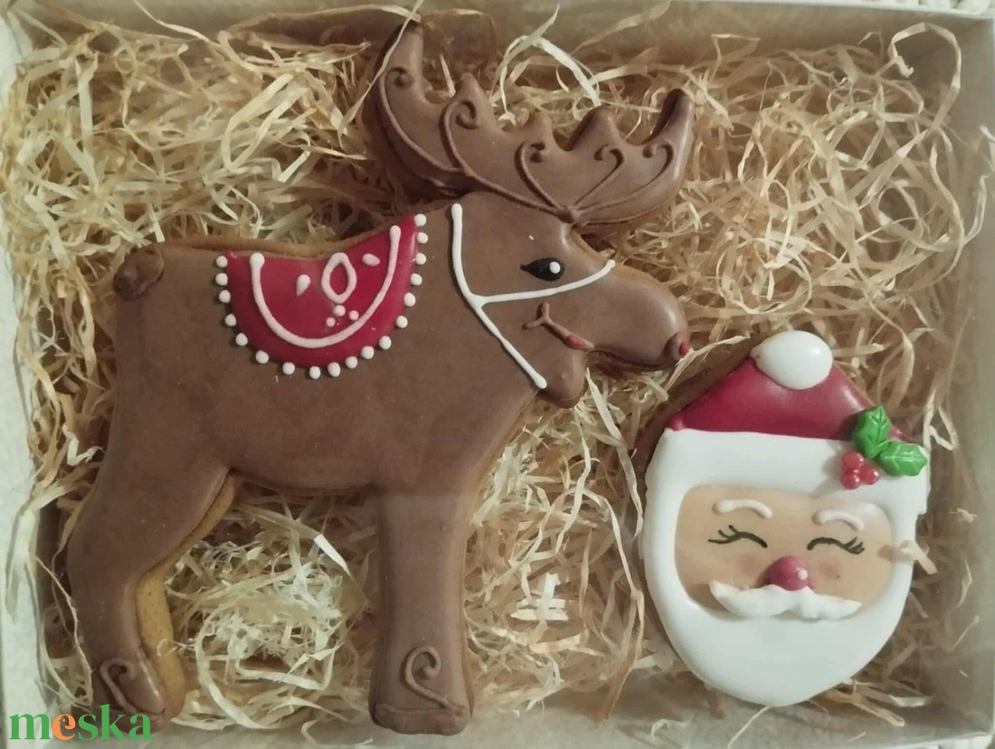 Díszdobozos Mikulás mézeskalács - karácsony - karácsonyi ajándékozás - karácsonyi képeslap, üdvözlőlap, ajándékkísérő - Meska.hu