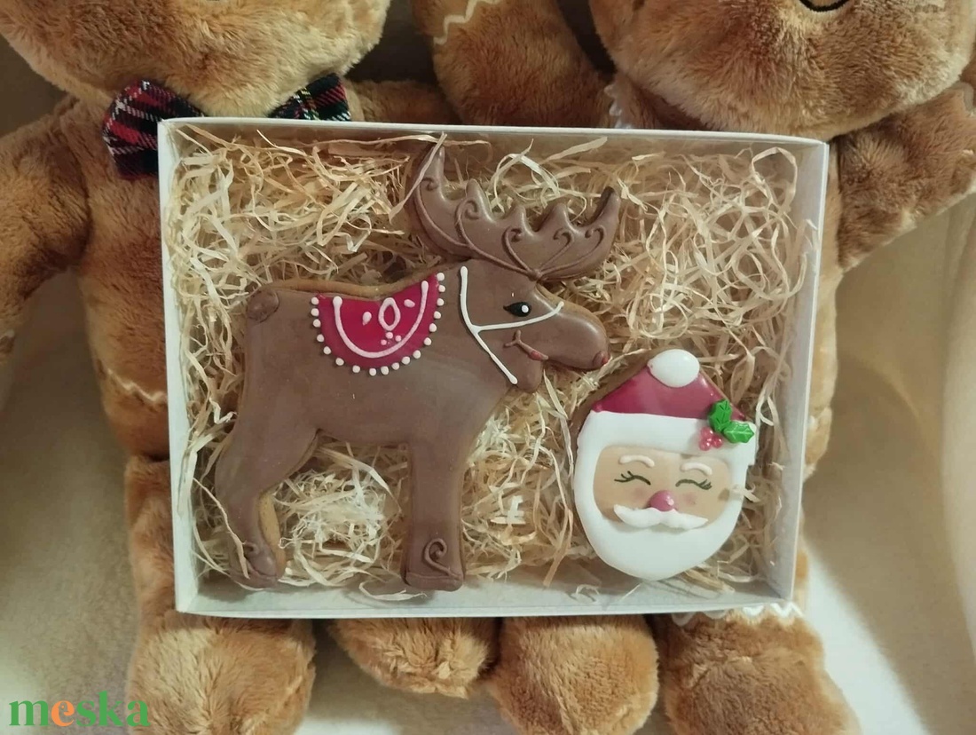 Díszdobozos Mikulás mézeskalács - karácsony - karácsonyi ajándékozás - karácsonyi képeslap, üdvözlőlap, ajándékkísérő - Meska.hu