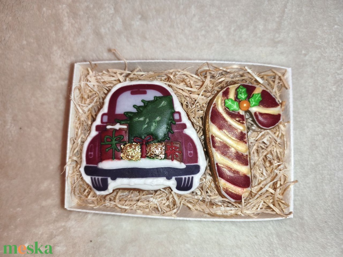 Díszdobozos karácsonyi mézeskalács - karácsony - karácsonyi ajándékozás - karácsonyi képeslap, üdvözlőlap, ajándékkísérő - Meska.hu