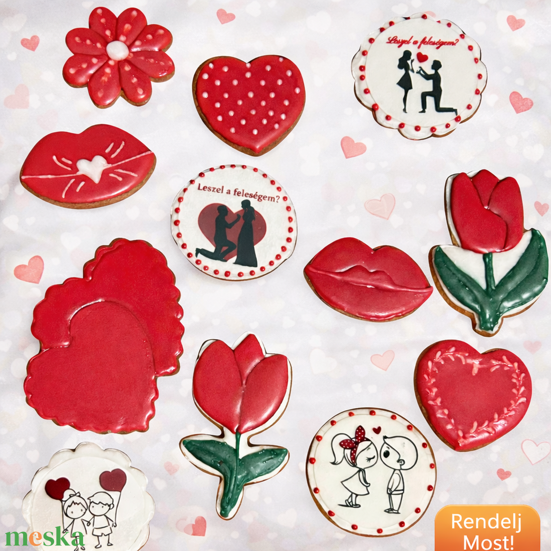 Valentin mézeskalács - élelmiszer - édesség - mézeskalács - Meska.hu