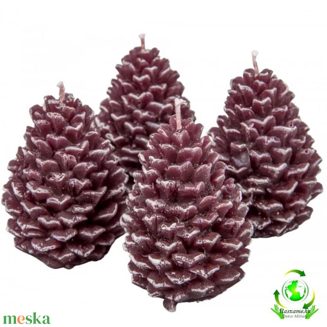 Kontúrozott toboz gyertya nagy 70x95 mm - csoki - kellékek & szerszámok - dekorációs kellékek - dekorációs gyertya - Meska.hu