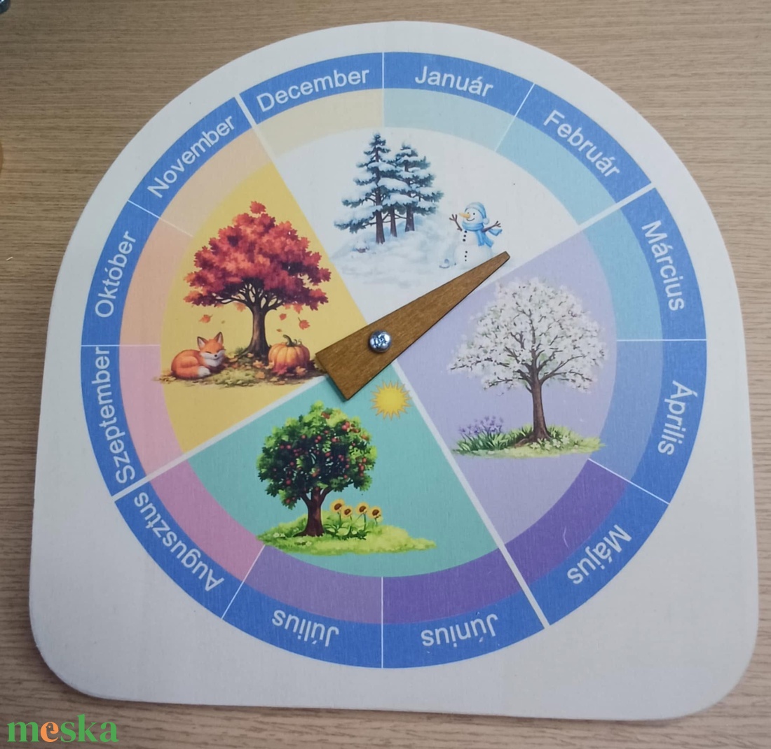 Montessori évszak- és hónapkerék - játék & sport - készségfejlesztő és logikai játék - oktató játékok - Meska.hu