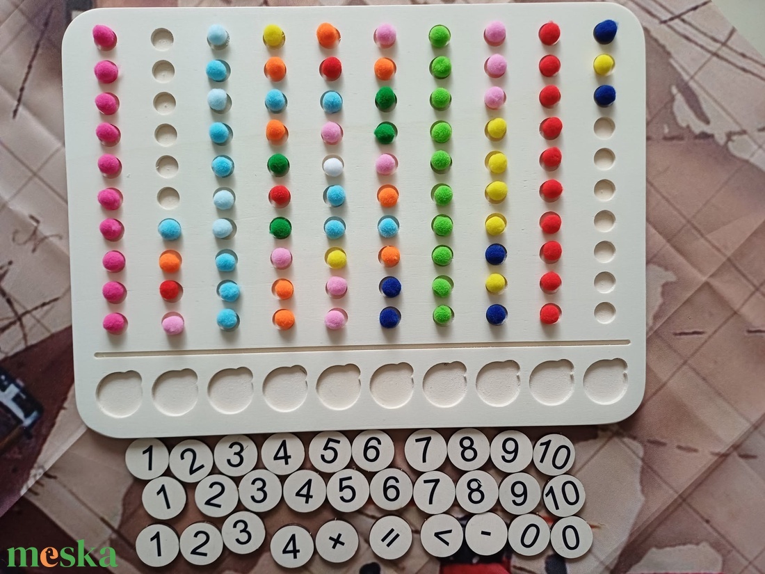 Montessori számoló- és matematikai tábla gyerekeknek � összeadás, kivonás, számfogalom játékosan   - baba - mama - baba játékok - waldorf játékok - Meska.hu