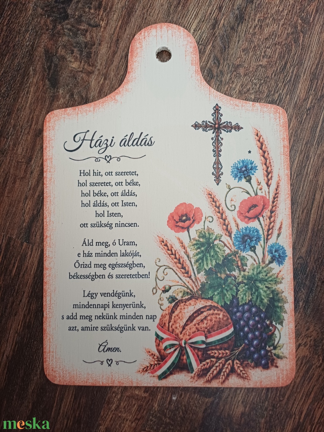 Házi áldás falikép � magyaros, búzakalászos fa dekoráció, többféle mintával - otthon & életmód - vallás - házi áldás - Meska.hu
