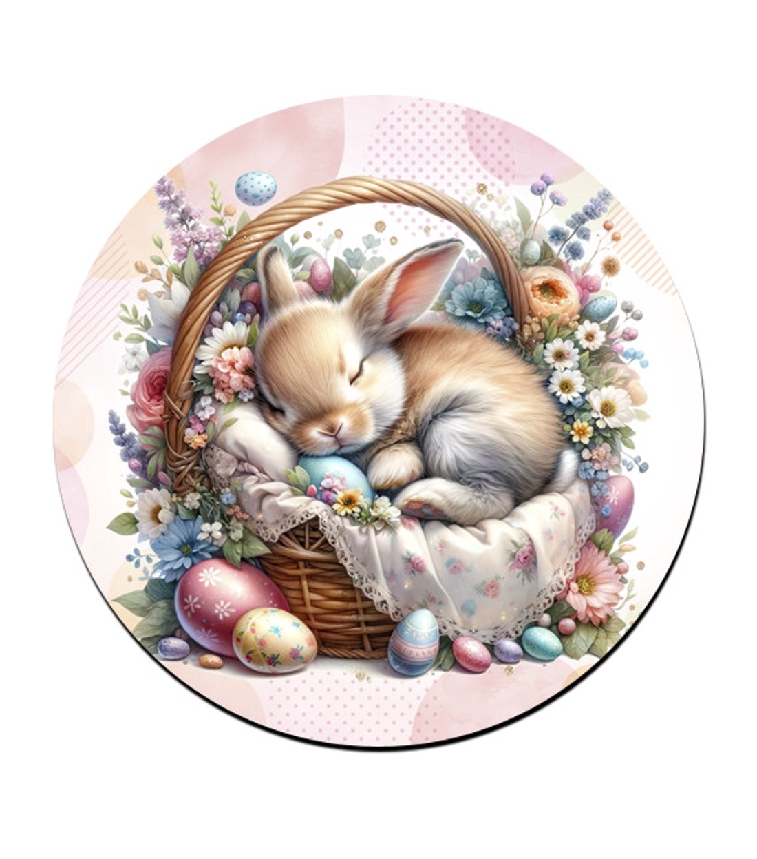 Tündéri alvó húsvéti nyuszika mintás bögre alátét -  - Meska.hu