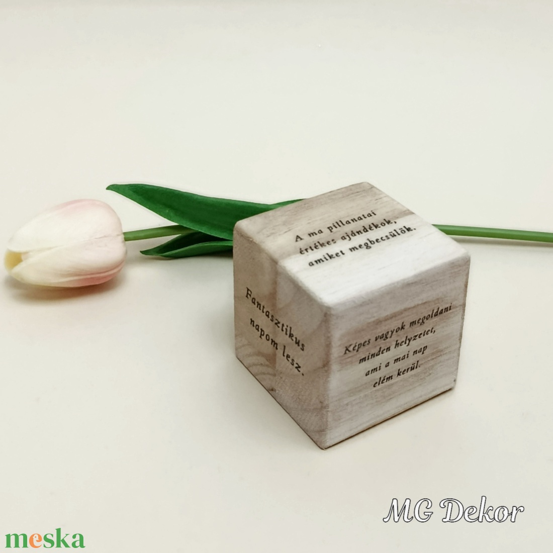 Pozitív gondolatok fakocka - otthon & életmód - dekoráció - dísztárgy - Meska.hu