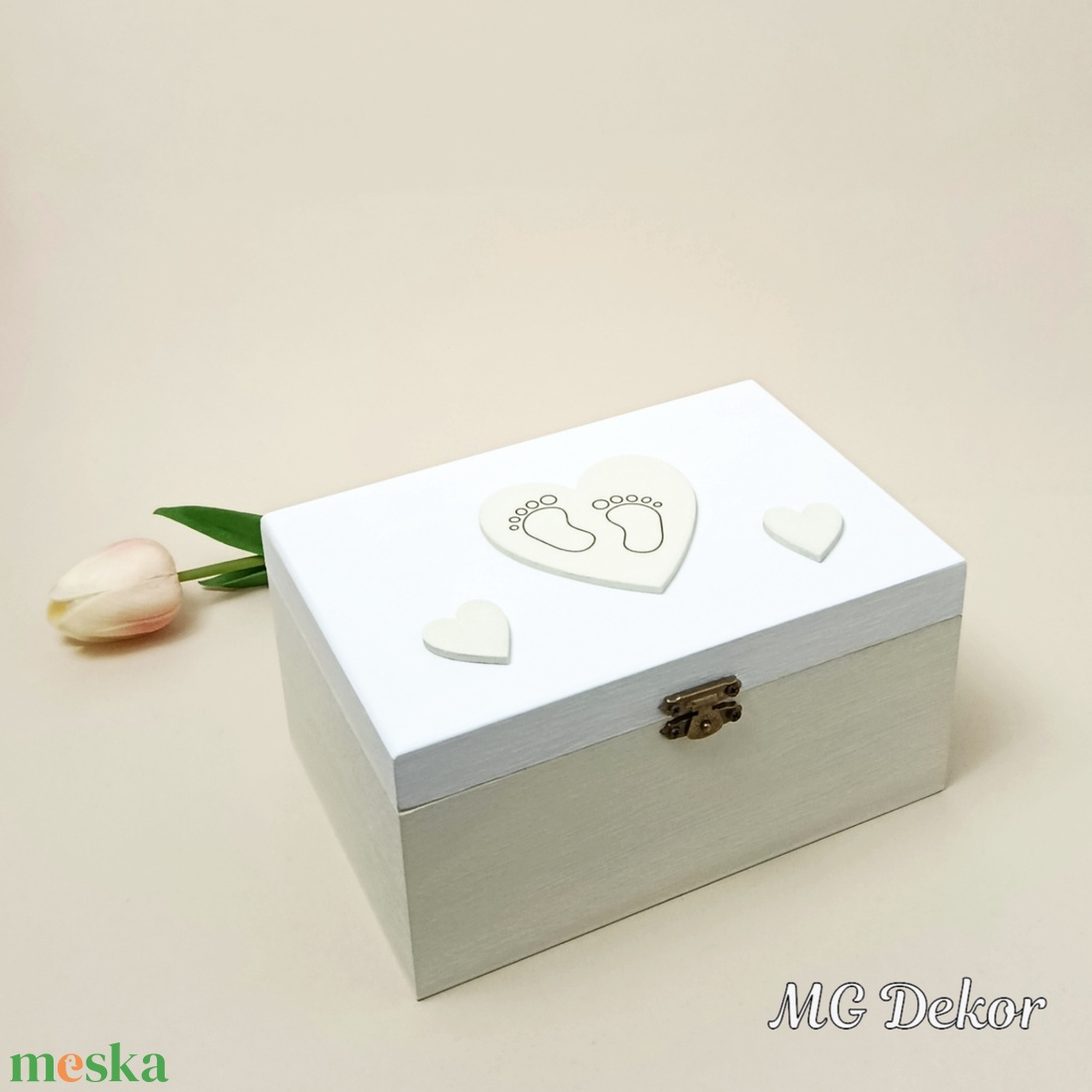 Emlékgyűjtő doboz - sárga  - otthon & életmód - babaszoba, gyerekszoba - babaszoba dekoráció - Meska.hu