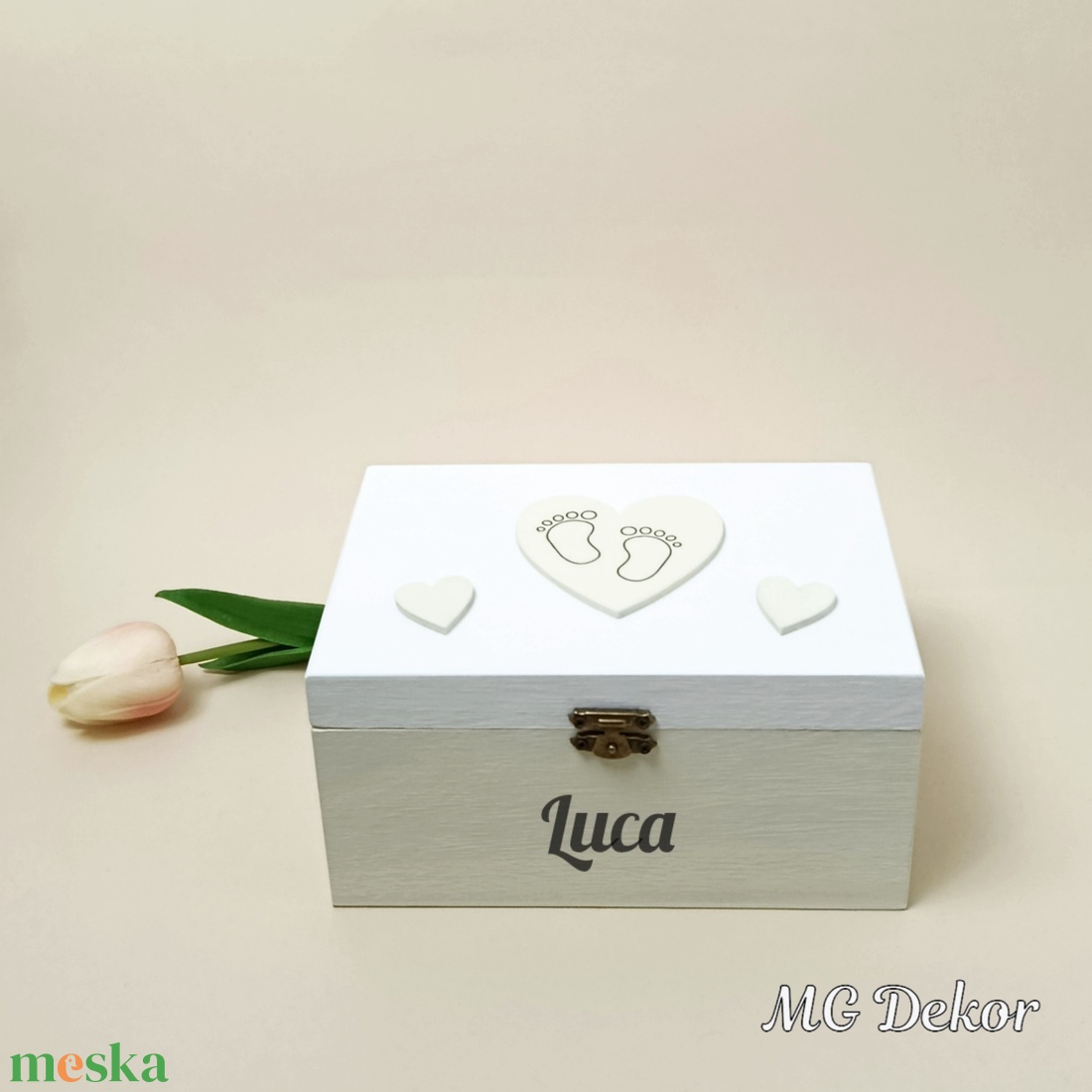 Emlékgyűjtő doboz - sárga  - otthon & életmód - babaszoba, gyerekszoba - babaszoba dekoráció - Meska.hu