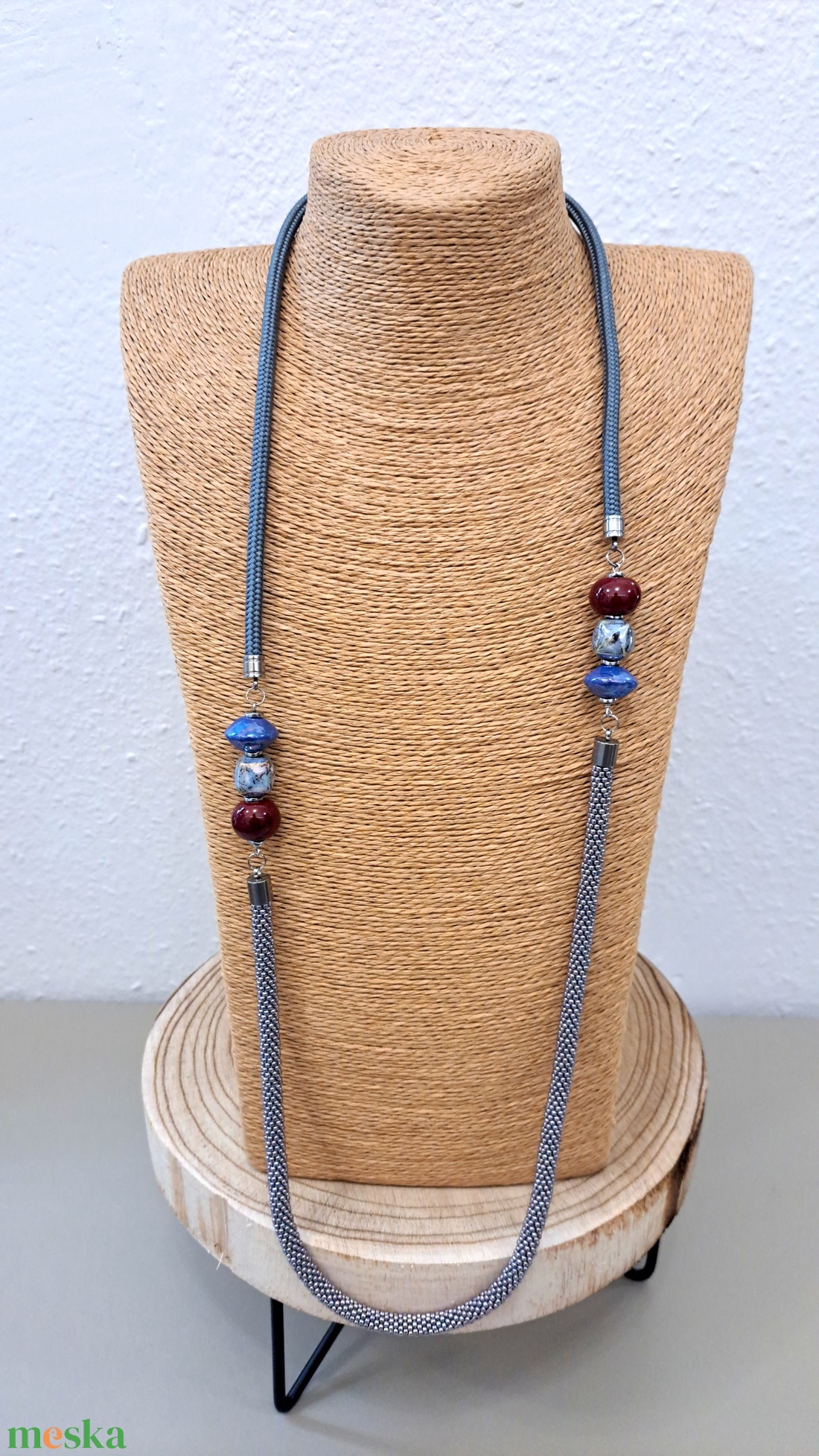 Hosszú horgolt lánc,halványlila - ékszer - nyaklánc - hosszú nyaklánc - Meska.hu