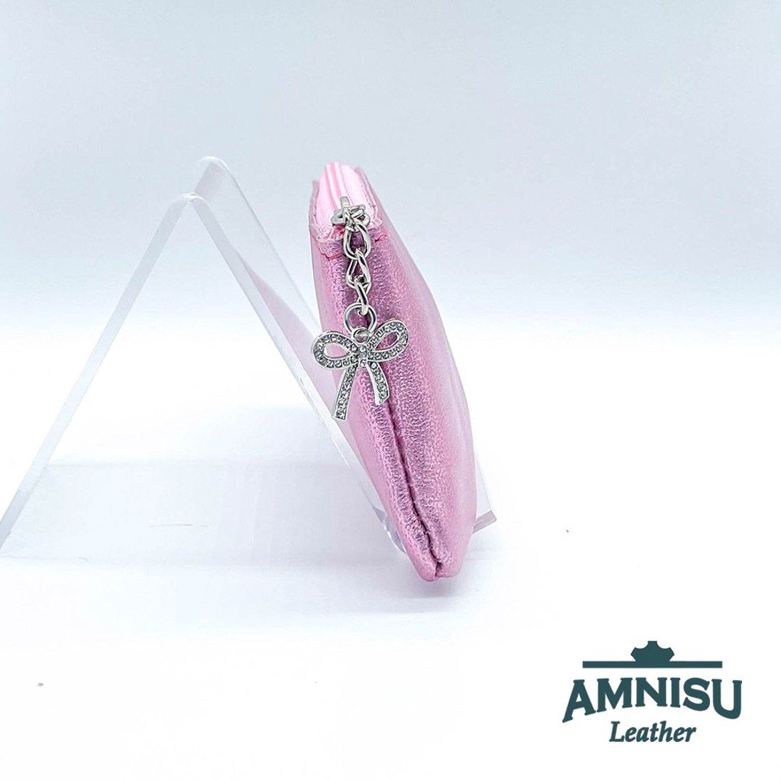 Metál rózsaszín egy cipzáras kulcstartó A4001 - táska & tok - kulcstartó & táskadísz - kulcstartó - Meska.hu