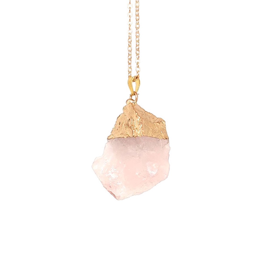 Szívenergia rózsakvarc nyers medál nyaklánccal 2�3cm - ékszer - nyaklánc - medálos nyaklánc - Meska.hu