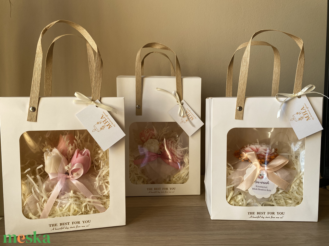 Gyertya tulipánbox (szójagyertyából) - kézműves ajándék bármilyen alkalomra - otthon & életmód - gyertya, illat, aroma - gyertya - Meska.hu