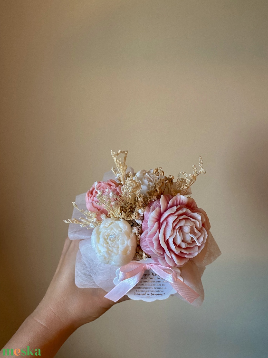 Bazsarózsa  (szójagyertyából) - kézműves ajándék bármilyen alkalomra - otthon & életmód - gyertya, illat, aroma - gyertya - Meska.hu