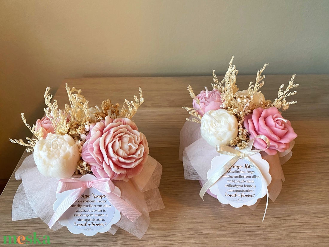 Bazsarózsa  (szójagyertyából) - kézműves ajándék bármilyen alkalomra - otthon & életmód - gyertya, illat, aroma - gyertya - Meska.hu