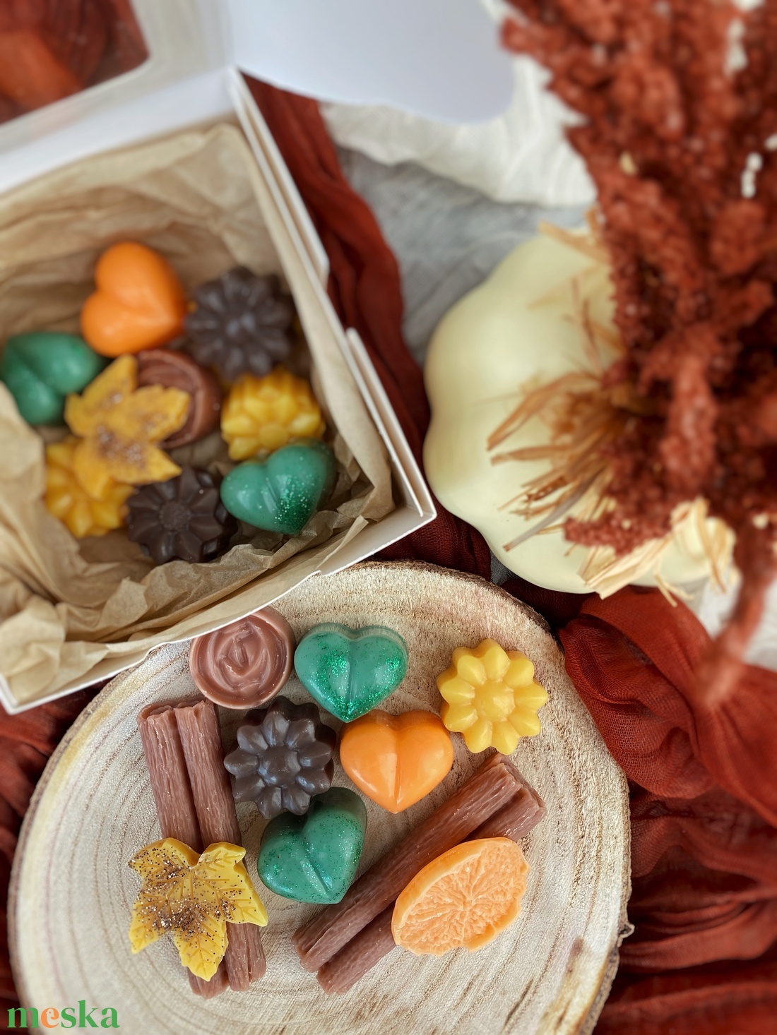 Narancsos-fahéjas illatviasz (szójaviaszból) - otthon & életmód - gyertya, illat, aroma - illatviasz - Meska.hu