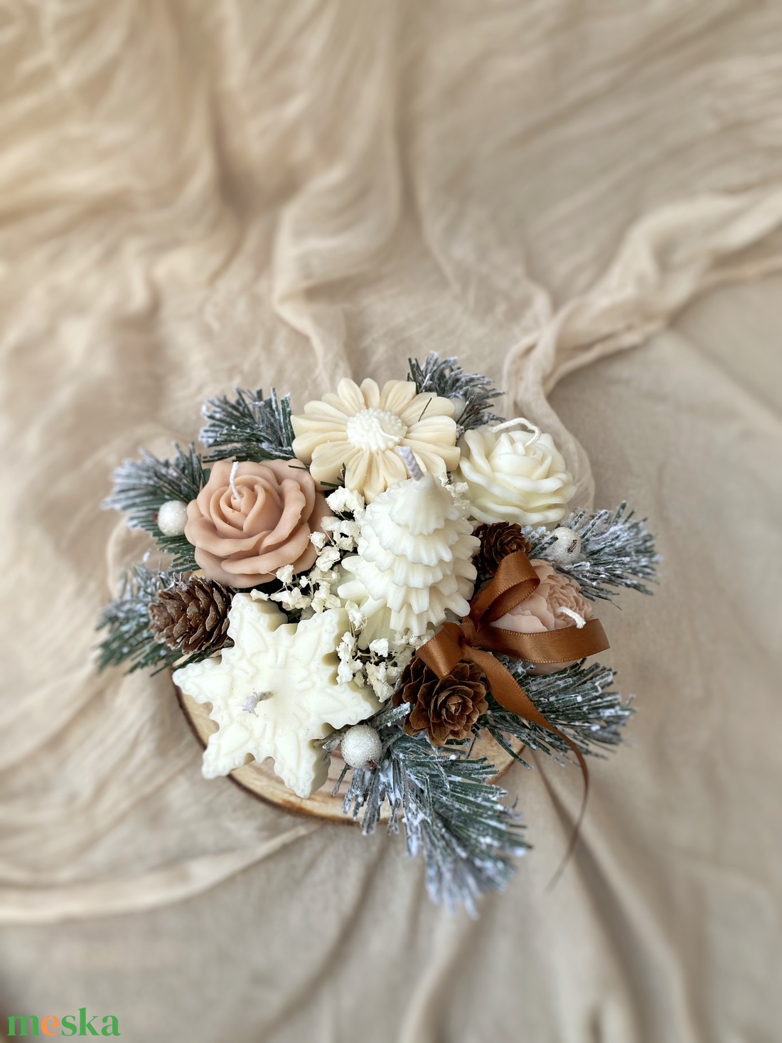 Gyertya virágbox (szójagyertyából) - kézműves ajándék bármilyen alkalomra - otthon & életmód - gyertya, illat, aroma - gyertya - Meska.hu