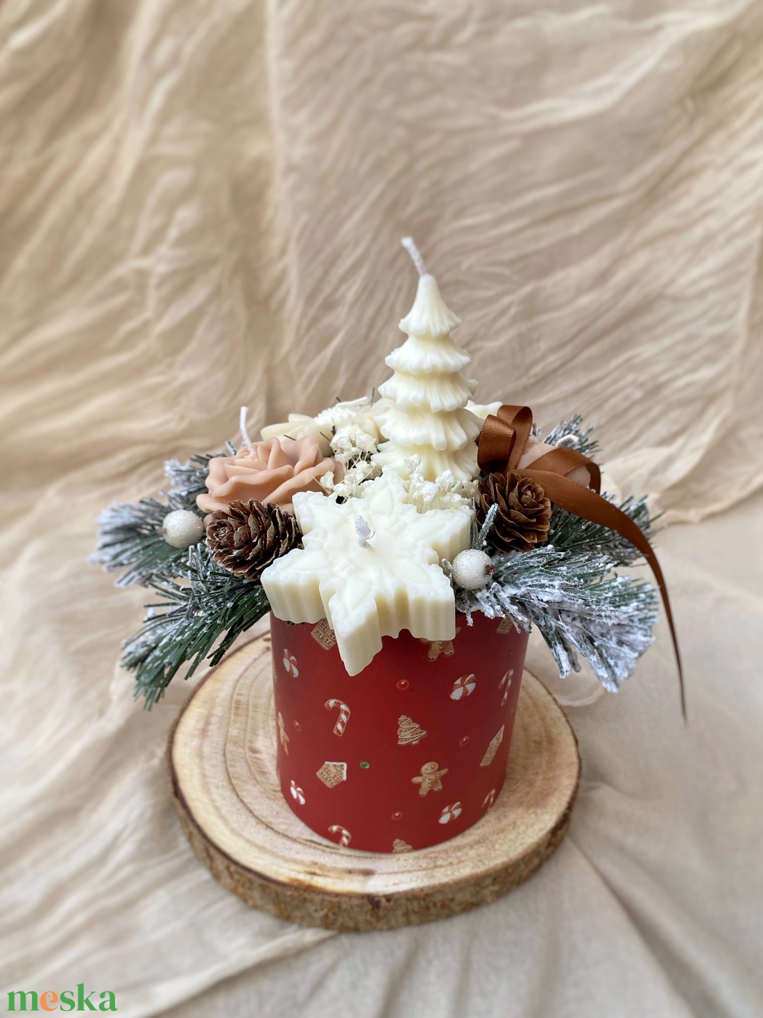 Gyertya virágbox (szójagyertyából) - kézműves ajándék bármilyen alkalomra - otthon & életmód - gyertya, illat, aroma - gyertya - Meska.hu