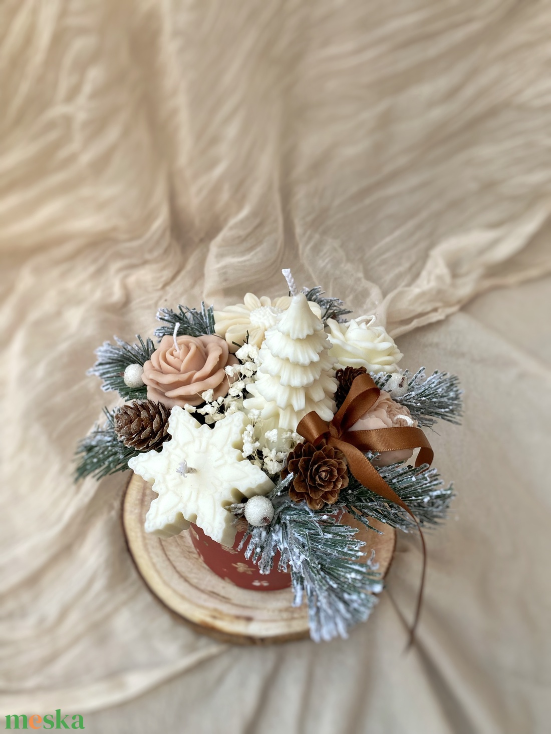 Gyertya virágbox (szójagyertyából) - kézműves ajándék bármilyen alkalomra - otthon & életmód - gyertya, illat, aroma - gyertya - Meska.hu