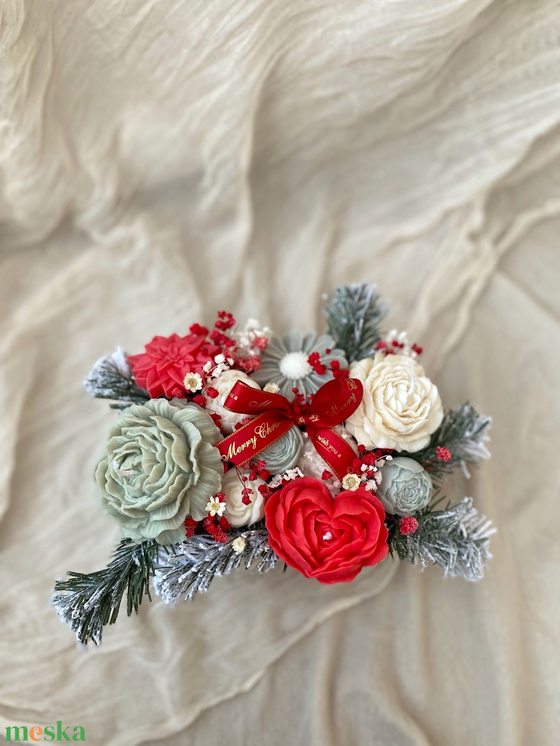 Gyertya virágbox (szójagyertyából) - kézműves ajándék bármilyen alkalomra - otthon & életmód - gyertya, illat, aroma - gyertya - Meska.hu