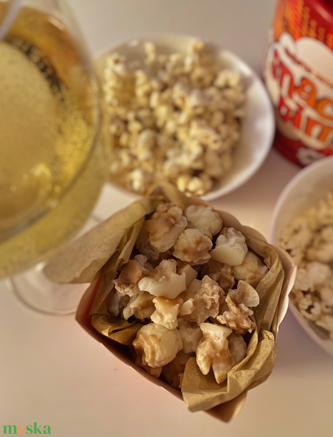 Popcorn formájú illatviasz-mézeskalács karamellás mousse illatú illatviasz (szójaviaszból) 100g - otthon & életmód - gyertya, illat, aroma - illatviasz - Meska.hu