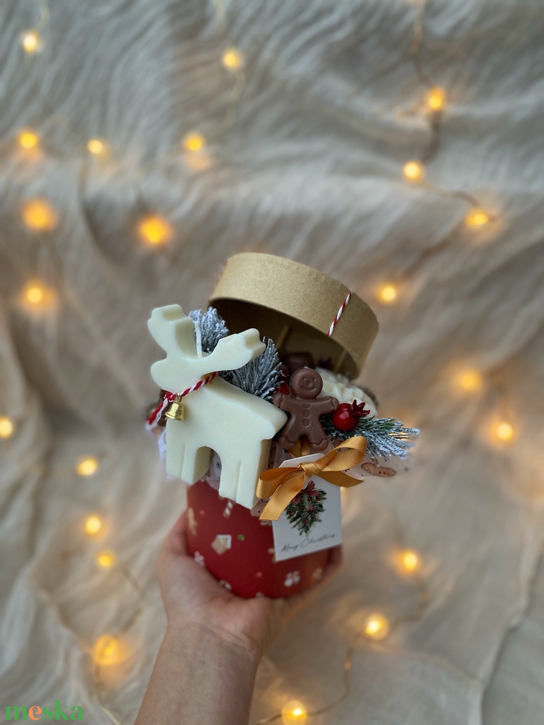 Szarvasos gyertyabox illatviasszal (szójaviaszból) - otthon & életmód - gyertya, illat, aroma - gyertya - Meska.hu