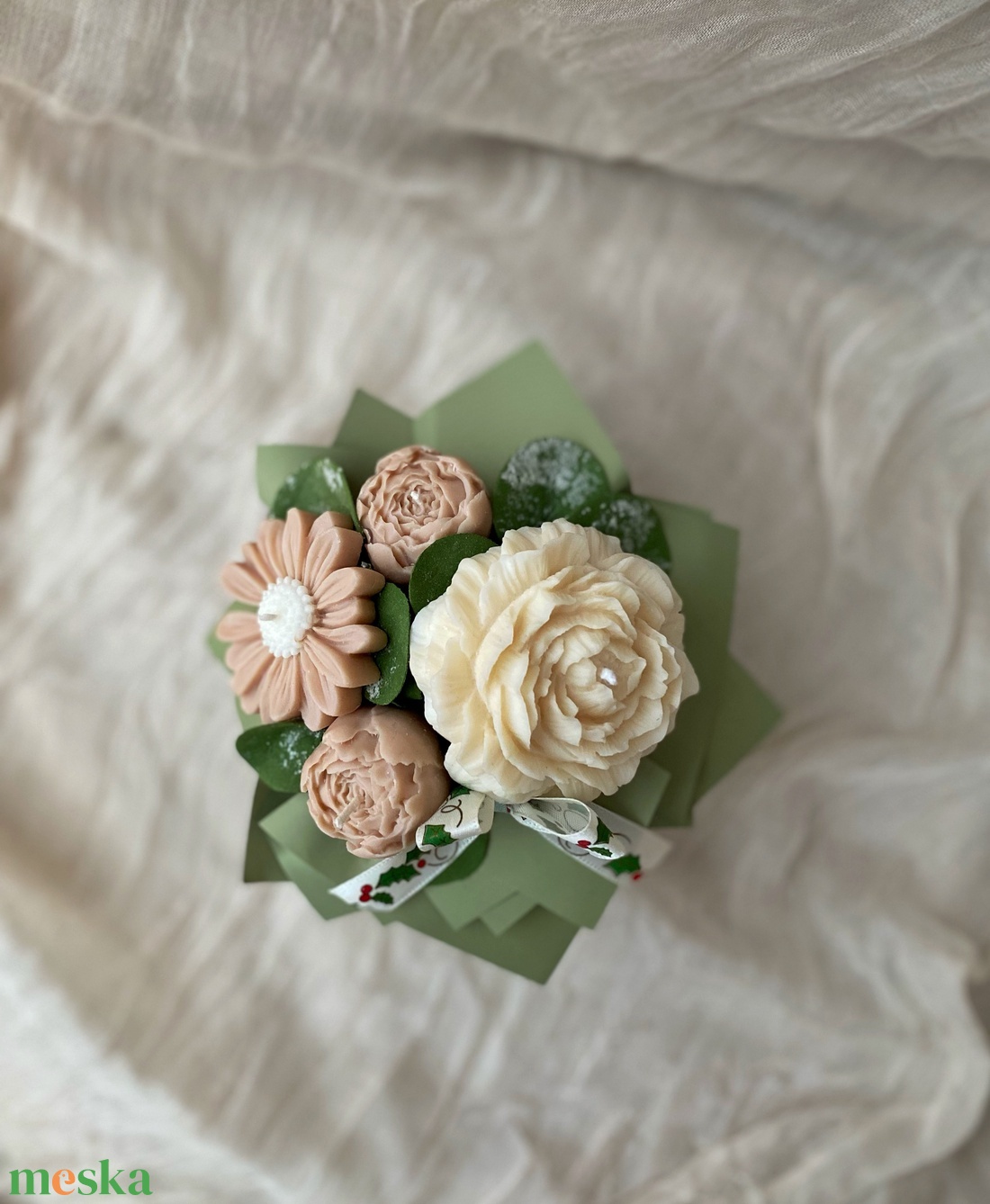 Gyertya virágbox (szójagyertyából) - kézműves ajándék bármilyen alkalomra - otthon & életmód - gyertya, illat, aroma - gyertya - Meska.hu