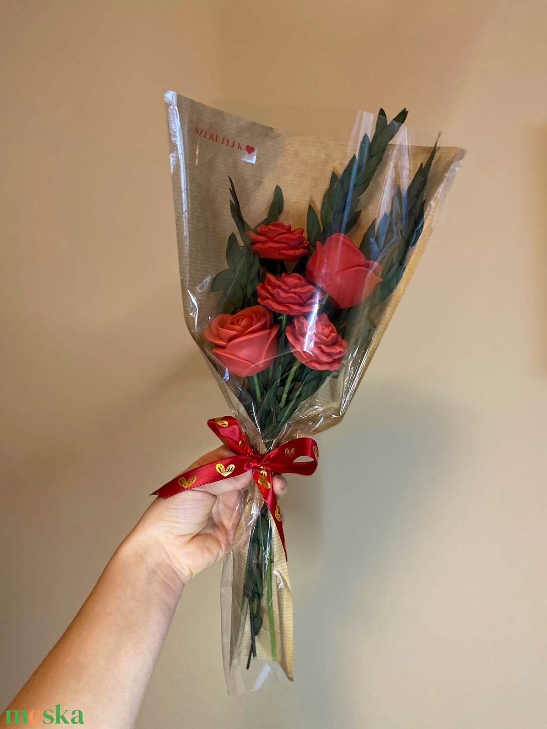 Illatos rózsacsokor illatviasszal (szójaviaszból) - Valentin-napra vagy más alkalomra - otthon & életmód - gyertya, illat, aroma - gyertya - Meska.hu