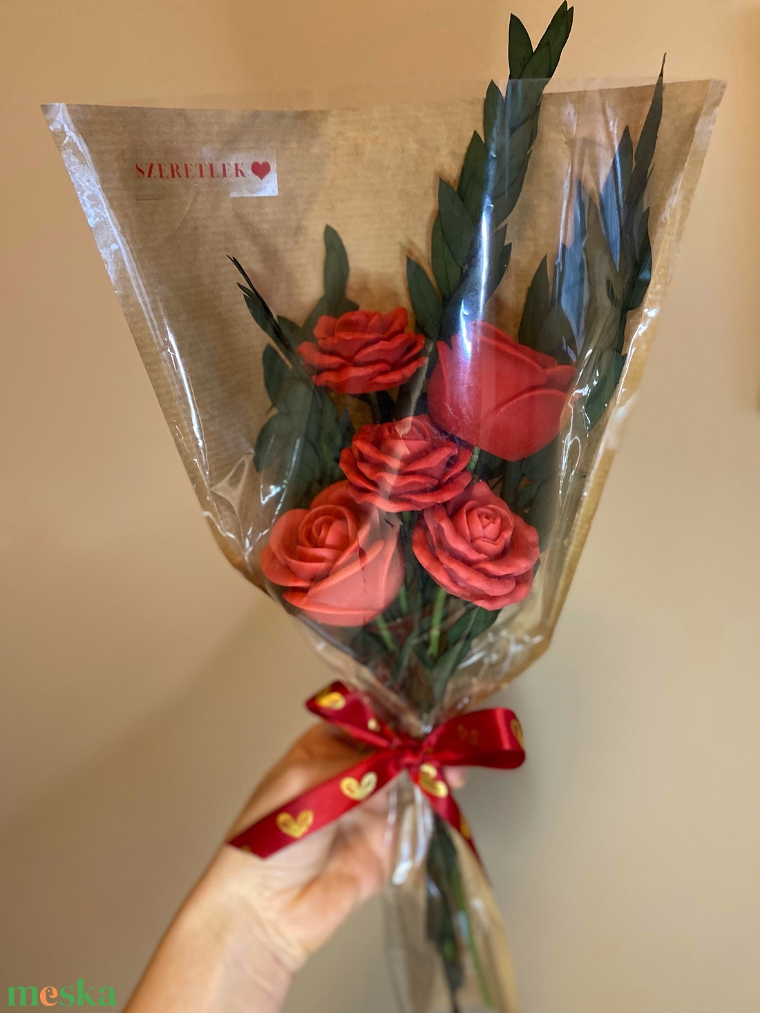 Illatos rózsacsokor illatviasszal (szójaviaszból) - Valentin-napra vagy más alkalomra - otthon & életmód - gyertya, illat, aroma - gyertya - Meska.hu