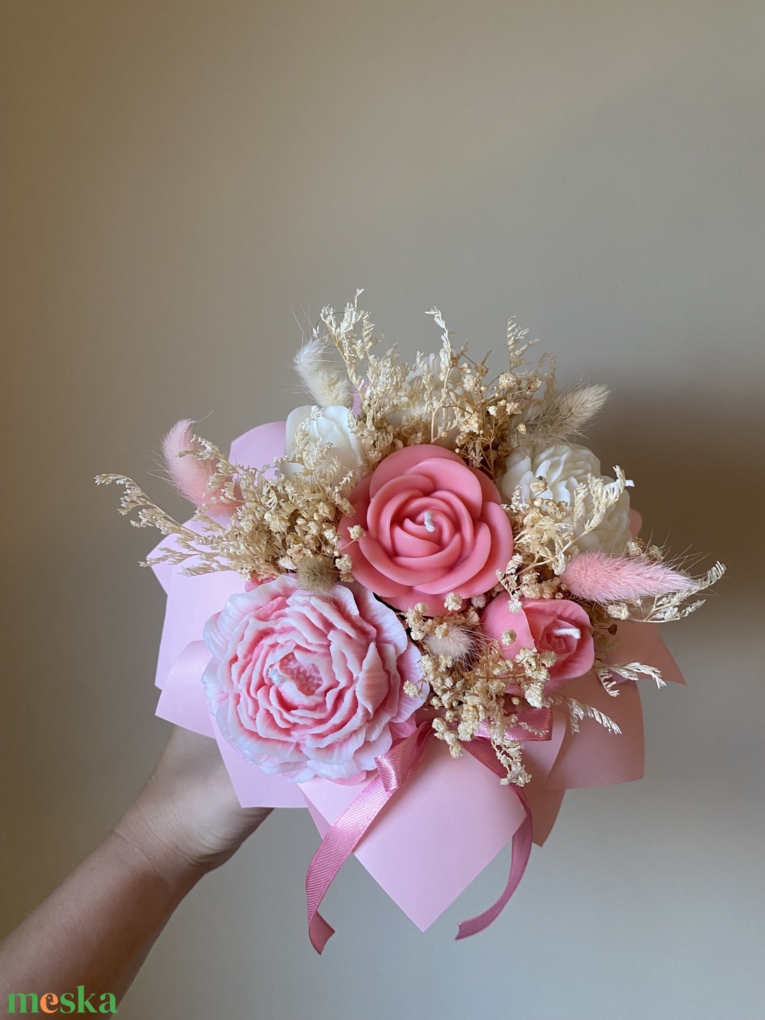 Gyertya virágbox (szójagyertyából) - kézműves ajándék bármilyen alkalomra - otthon & életmód - gyertya, illat, aroma - gyertya - Meska.hu