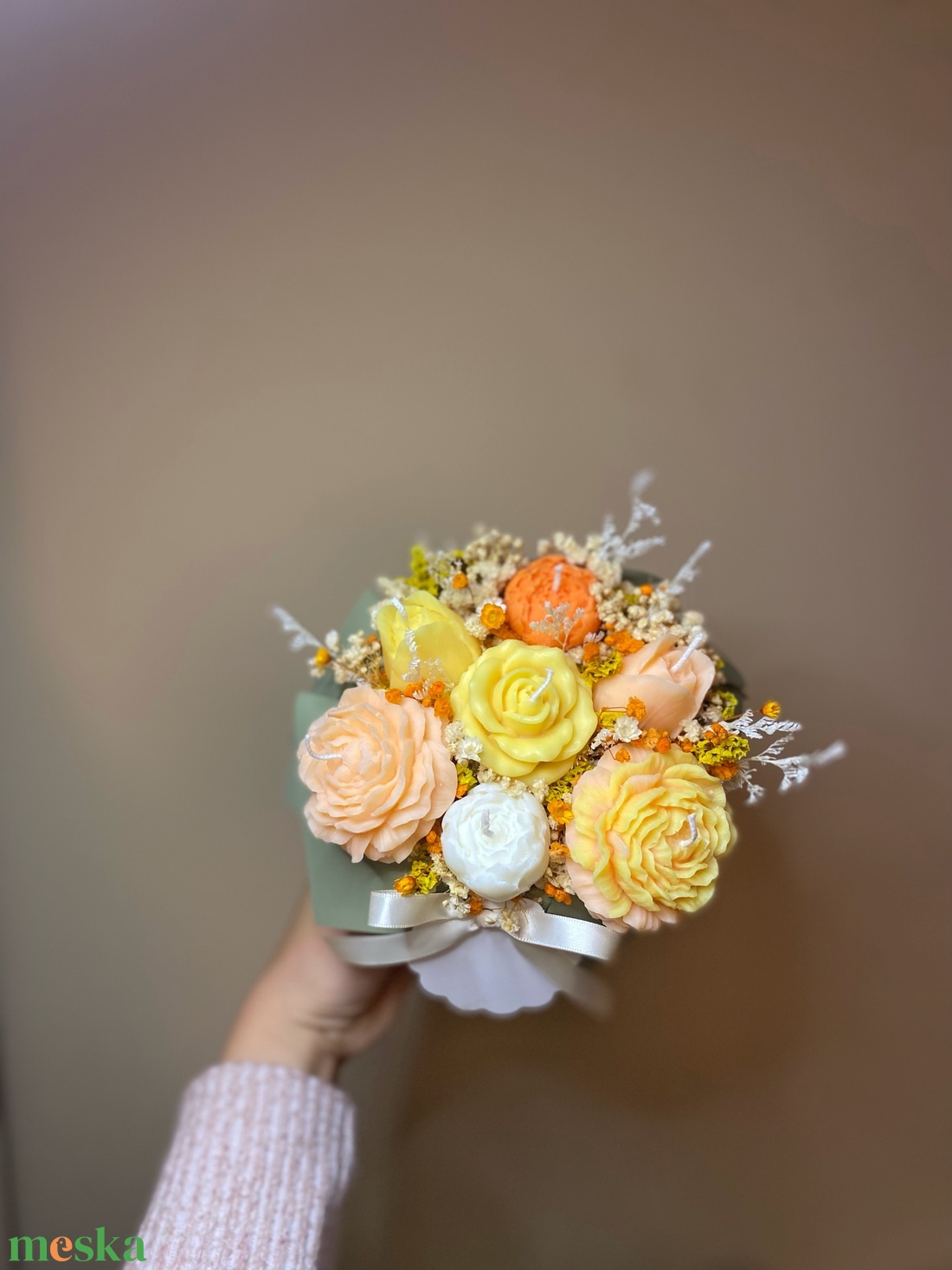 Gyertya virágbox (szójagyertyából) - kézműves ajándék bármilyen alkalomra - otthon & életmód - gyertya, illat, aroma - gyertya - Meska.hu