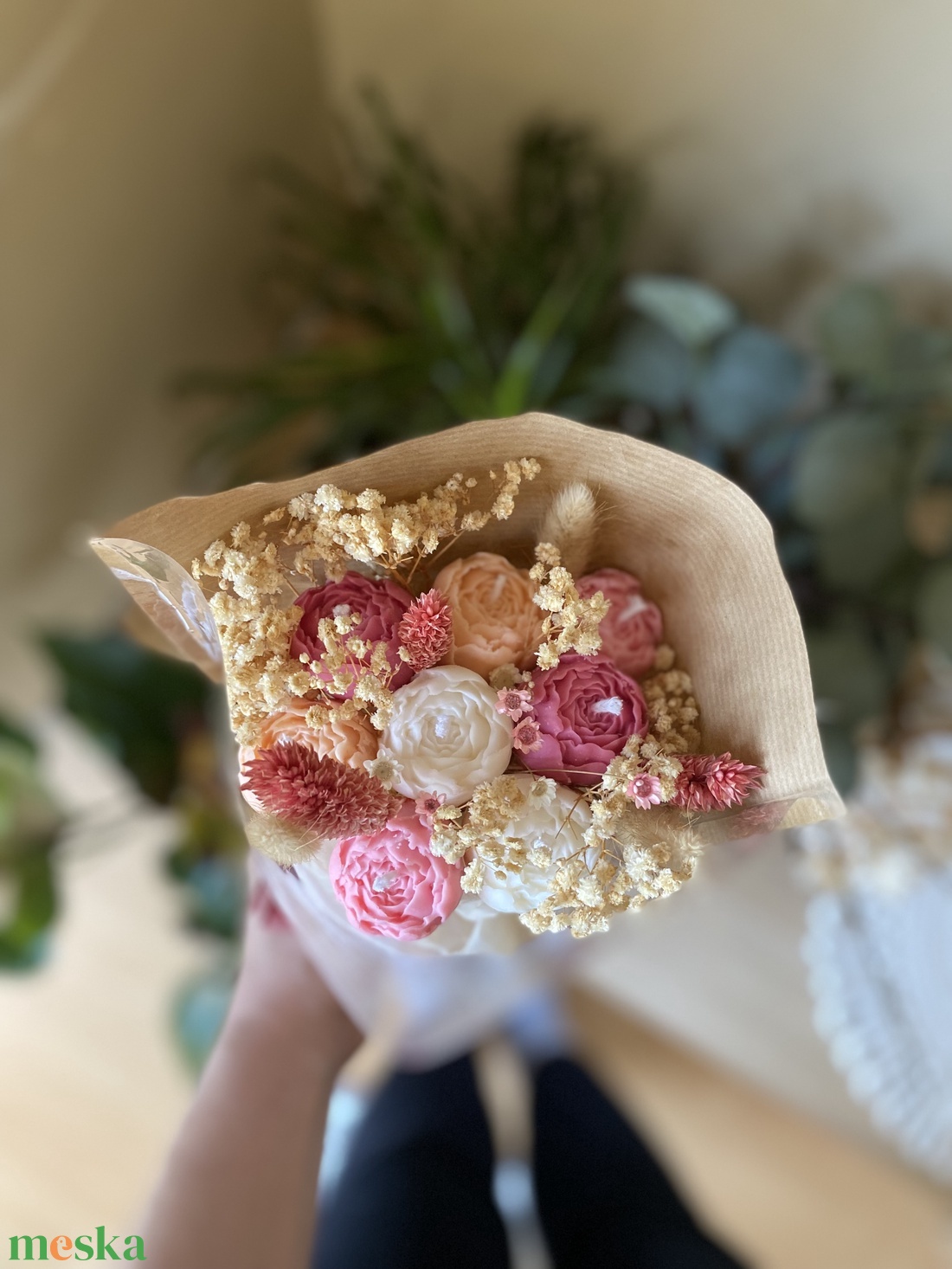 Bazsarózsa csokor illatviasszal (szójaviaszból) - bármilyen alkalomra - otthon & életmód - gyertya, illat, aroma - gyertya - Meska.hu