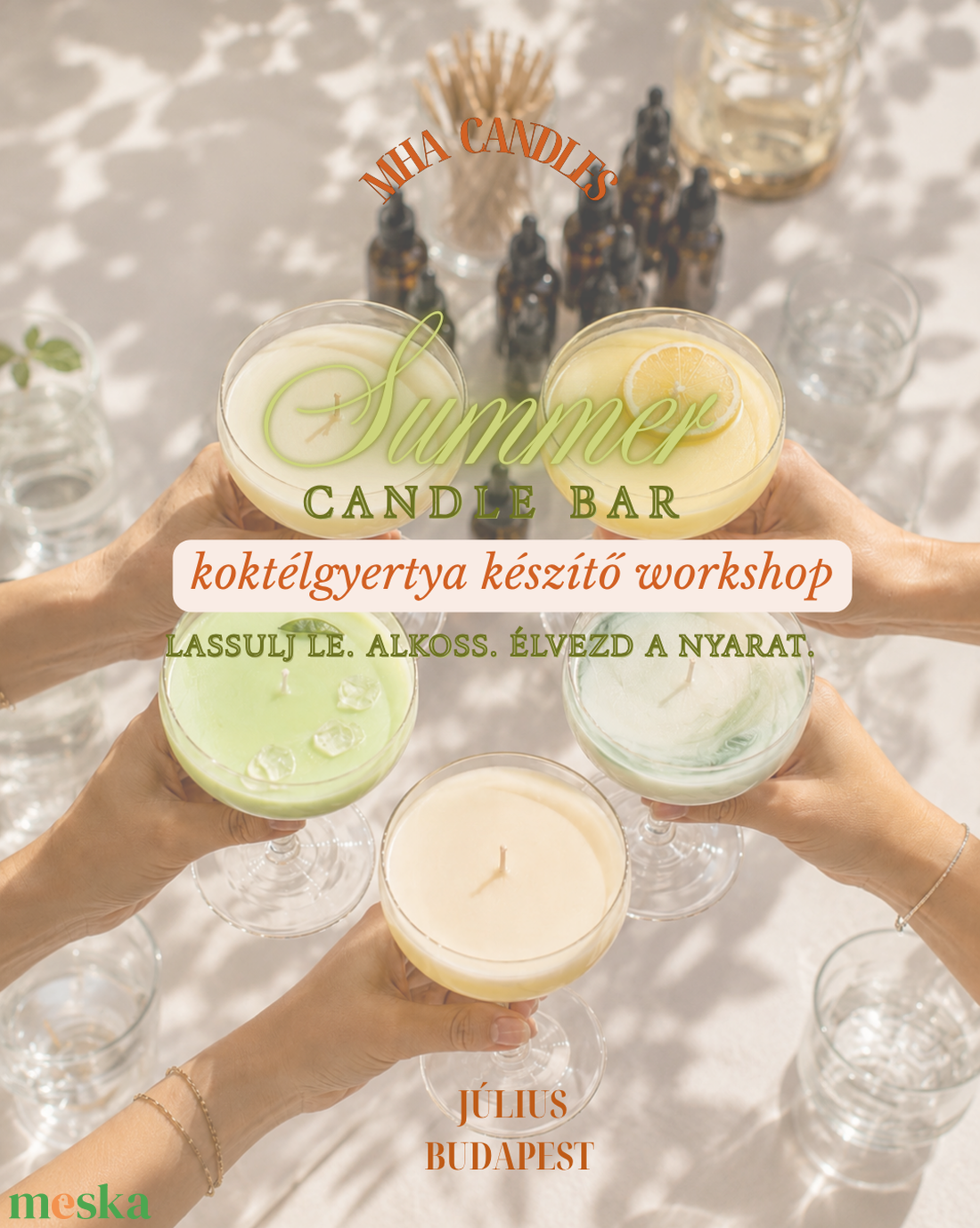 Gyertyakészítő workshop �  Summer Candle Bar � Élményajándék (Ajándékutalvány) - diy (csináld magad) - workshop & tanfolyam - Meska.hu