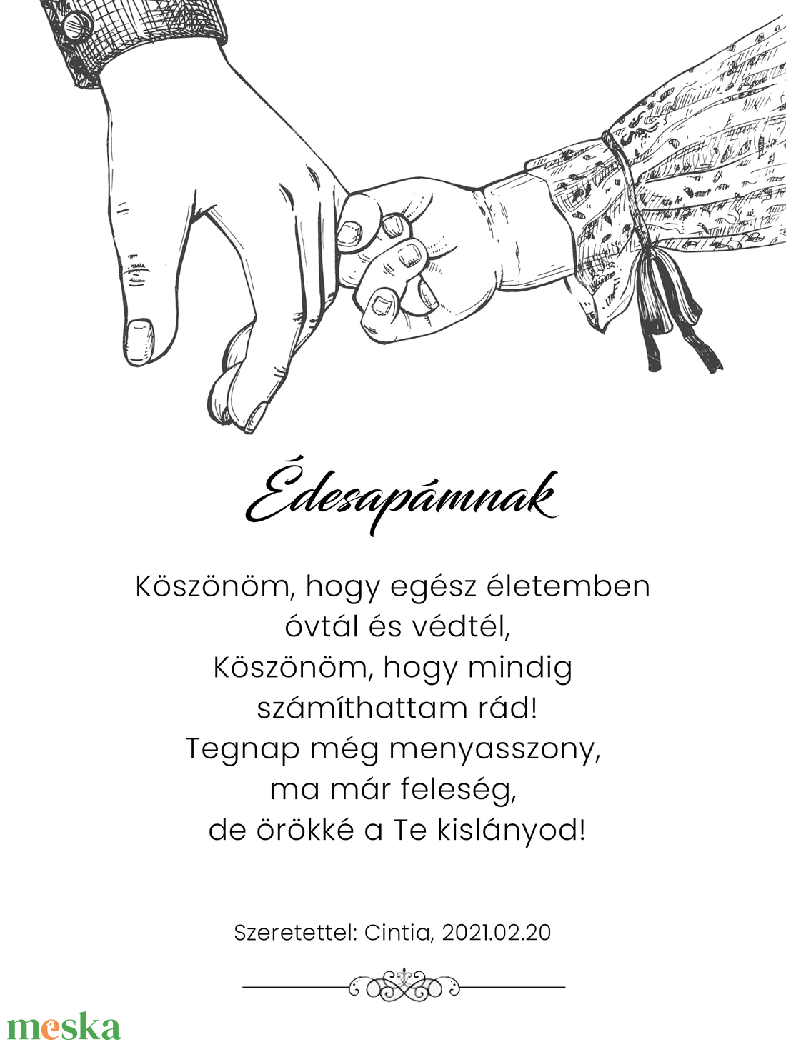 Édesanya/Édesapa köszöntő kép - esküvő - emlék & ajándék - köszönőajándék - Meska.hu