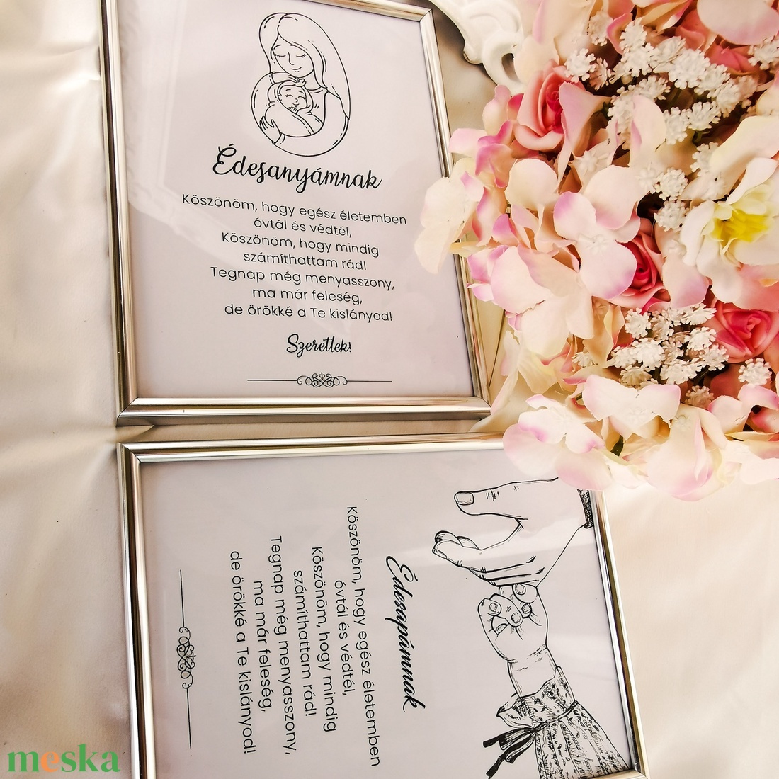 Édesanya/Édesapa köszöntő kép - esküvő - emlék & ajándék - köszönőajándék - Meska.hu