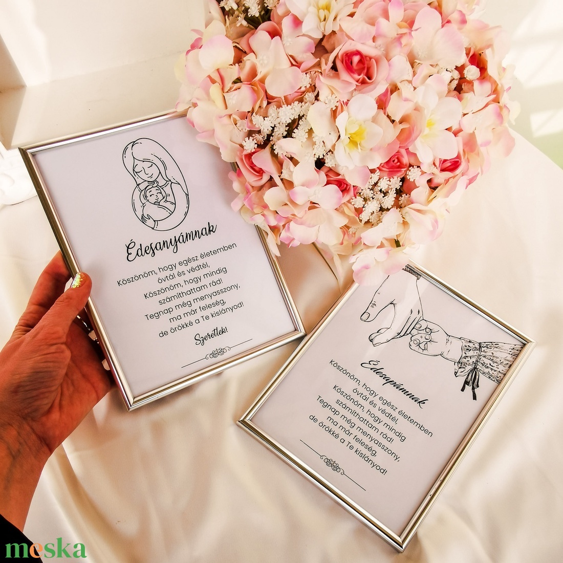 Édesanya/Édesapa köszöntő kép - esküvő - emlék & ajándék - köszönőajándék - Meska.hu