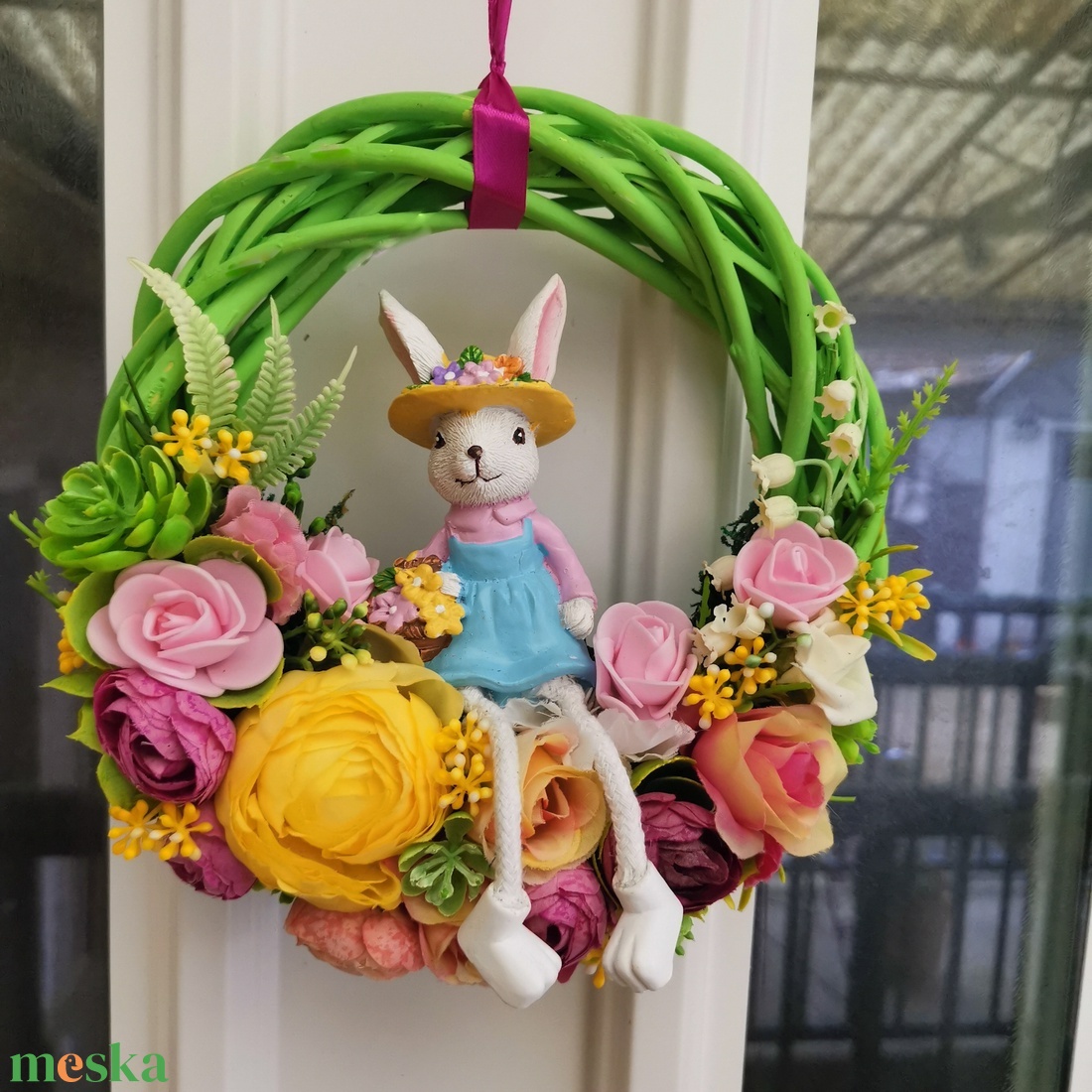 Gardener Bunny ajtókopogtató  - otthon & életmód - dekoráció - ajtó- és ablak dekoráció - ajtódísz & kopogtató - Meska.hu